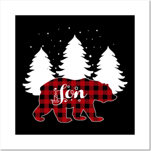 Son Bear Buffalo Red Plaid Matching Family Christmas Posters and Art